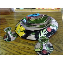 Dressing table set HK tunstel bowl and 2 candle