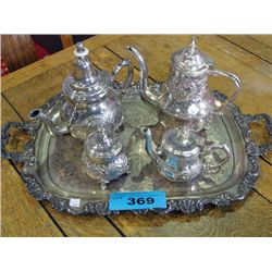 5pc silver plated tea service set
