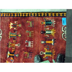 Approx 3F by 6F hand knotted persian area rug
