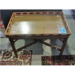 Vintage Mahogany side table with detachable glass