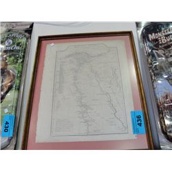 Framed old world meditteranian map
