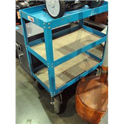 Blue metal 3tier shop cart