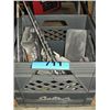 Image 1 : Grey milk crate with assorted tools