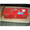 Image 1 : Red metal toolbox and contents