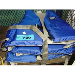 Lot of 3 blue mustang endurance life jackets