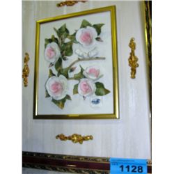 Italian made framed ceramic 3D art hanging