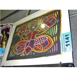 Framed aboriginal stitched patch