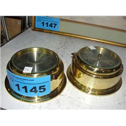Brass ships barometer and thermometer