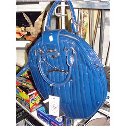 New guya black vinyl hand bag