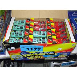 Box full of new diecast metal toy trucks