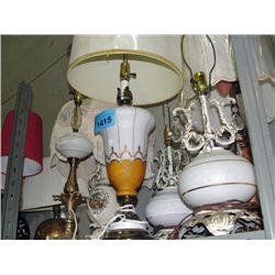Shelf lot of 6 assorted table lamps
