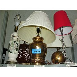 5 assorted table lamps