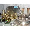 Image 1 : Shelf lot of assorted decorative metal wares and