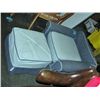 Image 1 : BLue childs armchair with footstool ottoman