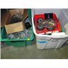 Image 1 : 2 plastic storage bins of misc hardware