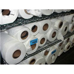 One shelf lot filled with assorted rolls of white