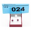 Image 1 : Unused Ruby & Diamond earrings in Silver