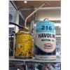 Image 1 : Vintage golden rod oil can and 1quart container of