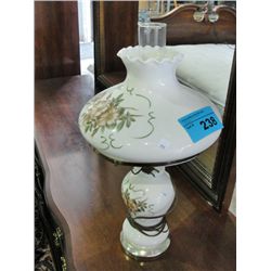 Milk glass hurricane lamp
