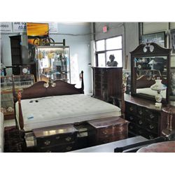 6pc bassett made in USA mahogany bedroom suite;