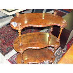 Victorian carved acorn inlaid whatnot shelf circa