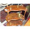Image 1 : Victorian carved acorn inlaid whatnot shelf circa