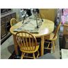 Image 1 : Solid pine dining table with one leaf and 4 arrow