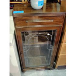 1940s walnut display cabinet