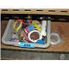 Image 1 : Grey plastic bin of assorted tools hardware and