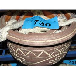 3pc brown ceramic hanging planter set