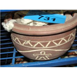 3pc brown ceramic hanging planter set