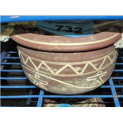 3pc brown ceramic hanging planter set