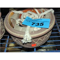 3pc brown ceramic hanging planter set