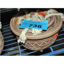 3pc brown ceramic hanging planter set