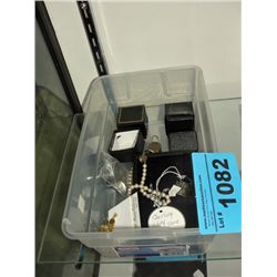 Box of assorted costume and sterling silver