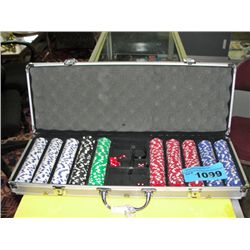 Poker chip set with aluminum carrying case