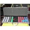 Image 1 : Poker chip set with aluminum carrying case