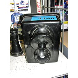 Vintage black bake light telephone talk box