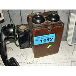 Vintage wood cased telephone
