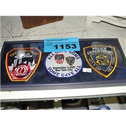 Framed new york fire department/ police dept sept