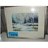 Image 1 : Framed original water color painting - birch trees