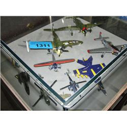 Showcase filled with diecast collectors toys