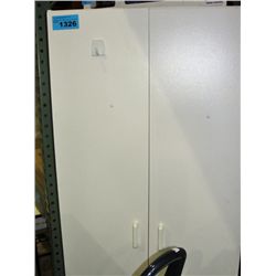 Approx 6F tall 2door white storage cupboard