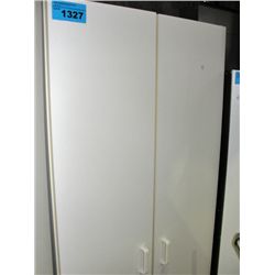 Approx 6F tall 2door white storage cupboard