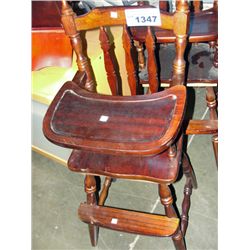 Vintage wooden childs highchair