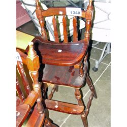 Vintage wooden childs highchair