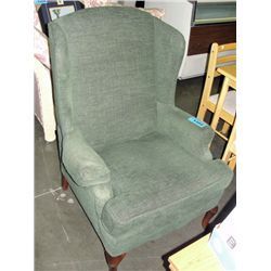 Green wing back chair