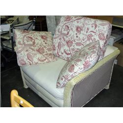 Large wicker rattan upholstered chair