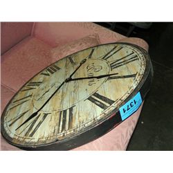 Large faux wood wall clock
