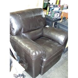 Brown leather rocker recliner